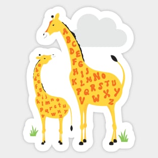 giraffe alphabet Sticker